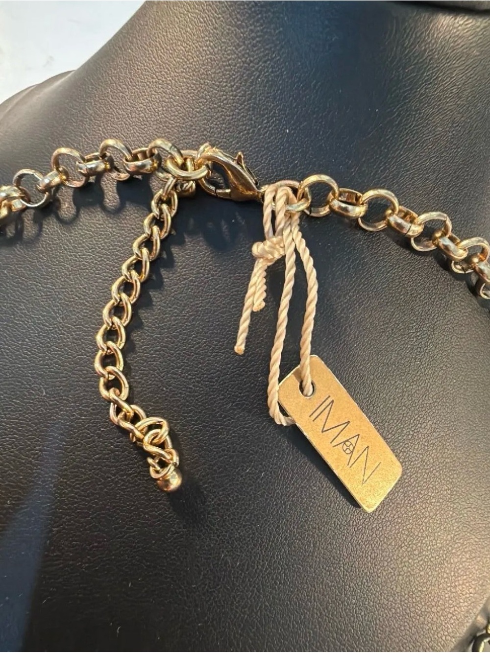Iman Gold Statement Necklace nwt 20” + 2” - Picture 5 of 8